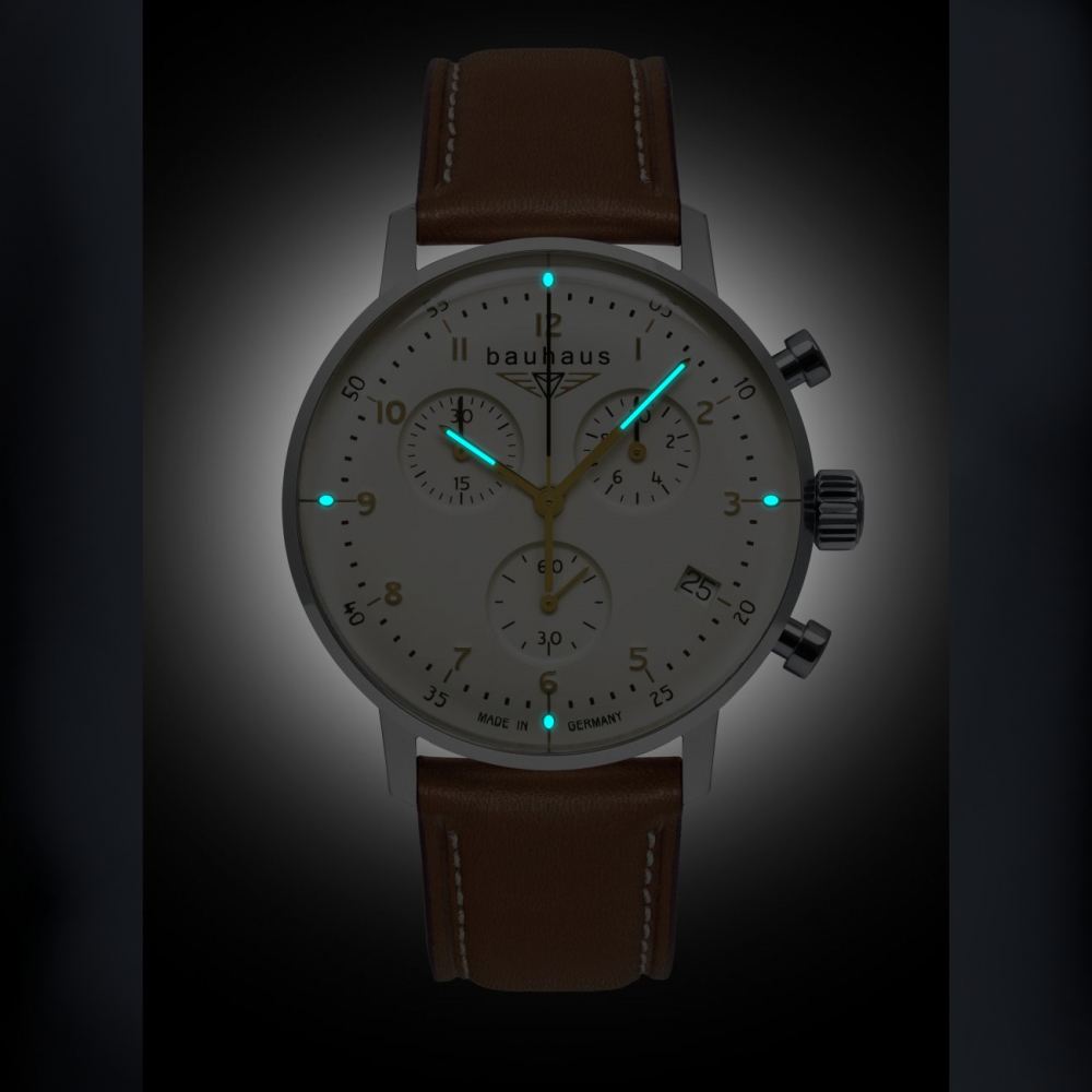 Bauhaus bauhaus Dessau 2096-1 Eta-Chronograph, Datum, Lederband
