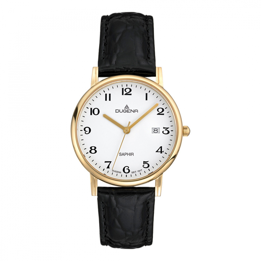 Dugena Herren Armbanduhr 2170996-1 goldfarben, Saphirglas, 35mm