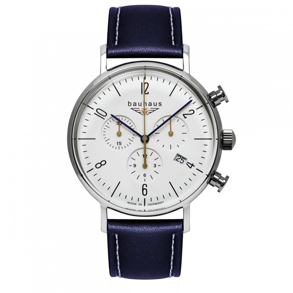 Bauhaus 2186-1 bauhaus Pure Chronograph, Datum, Lederband, 41mm