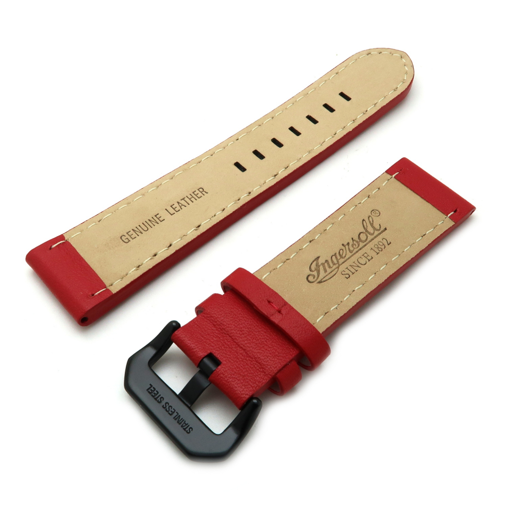 Ingersoll Ersatzband Lederband rot Stegbreite 24mm für Bison No 59