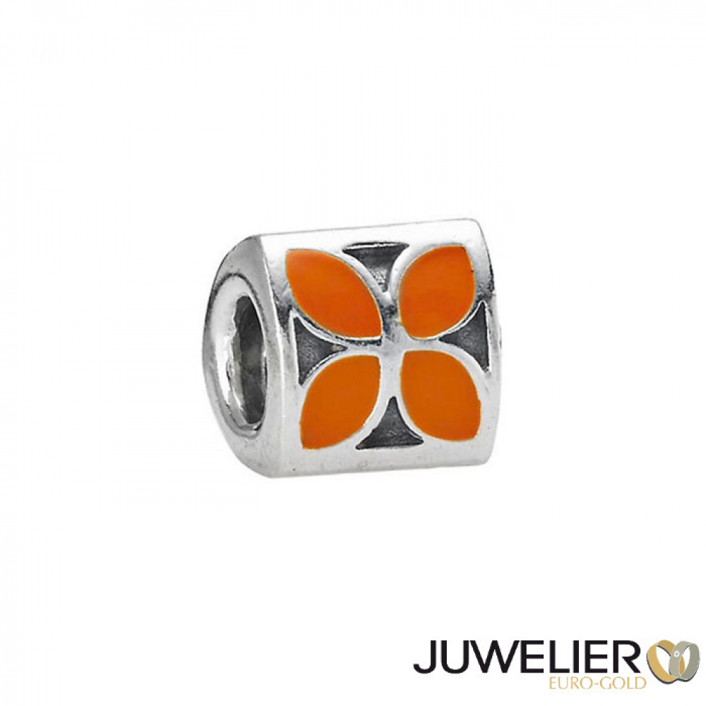 Pandora Element aus 925 Silber 790437E04 orangefarbene Emaille