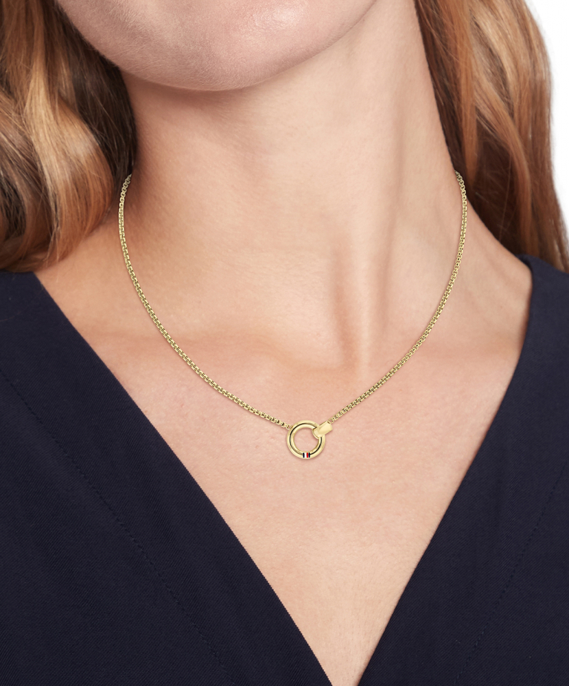 TOMMY HILFIGER Damen Kette 2780945 Edelstahl Goldfarben 40 + 5cm
