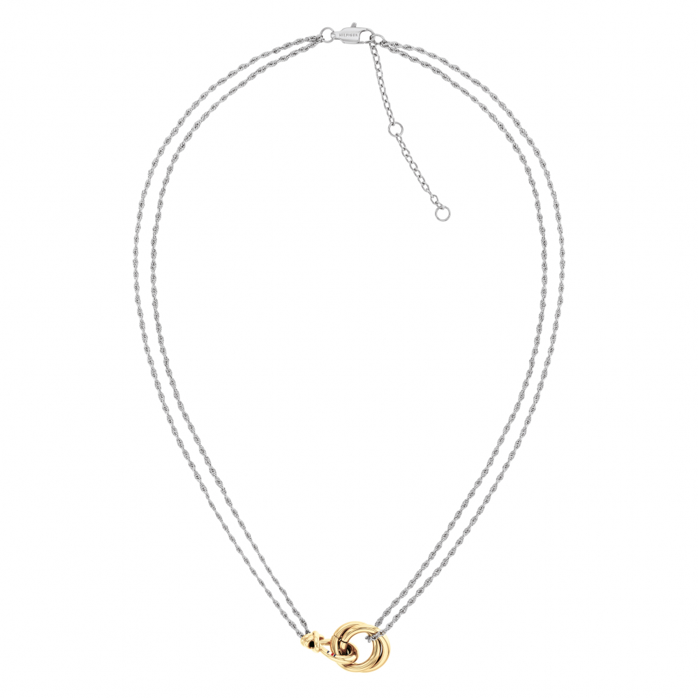 TOMMY HILFIGER Damen Kette mit Anhänger 2780989 Edelstahl bicolor 41 + 5cm