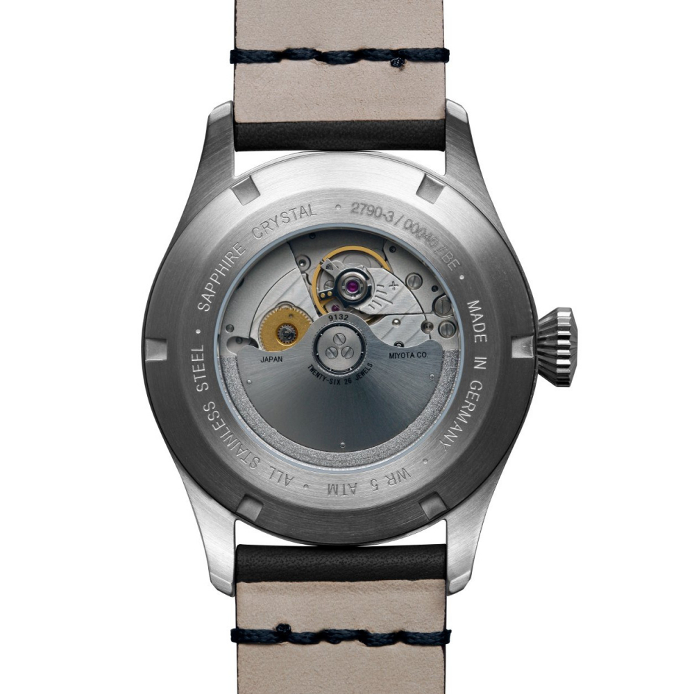 bauhaus Aviation 2790-3 Tornado Herrenuhr Automatik, Gangreserveanzeige und Lederband