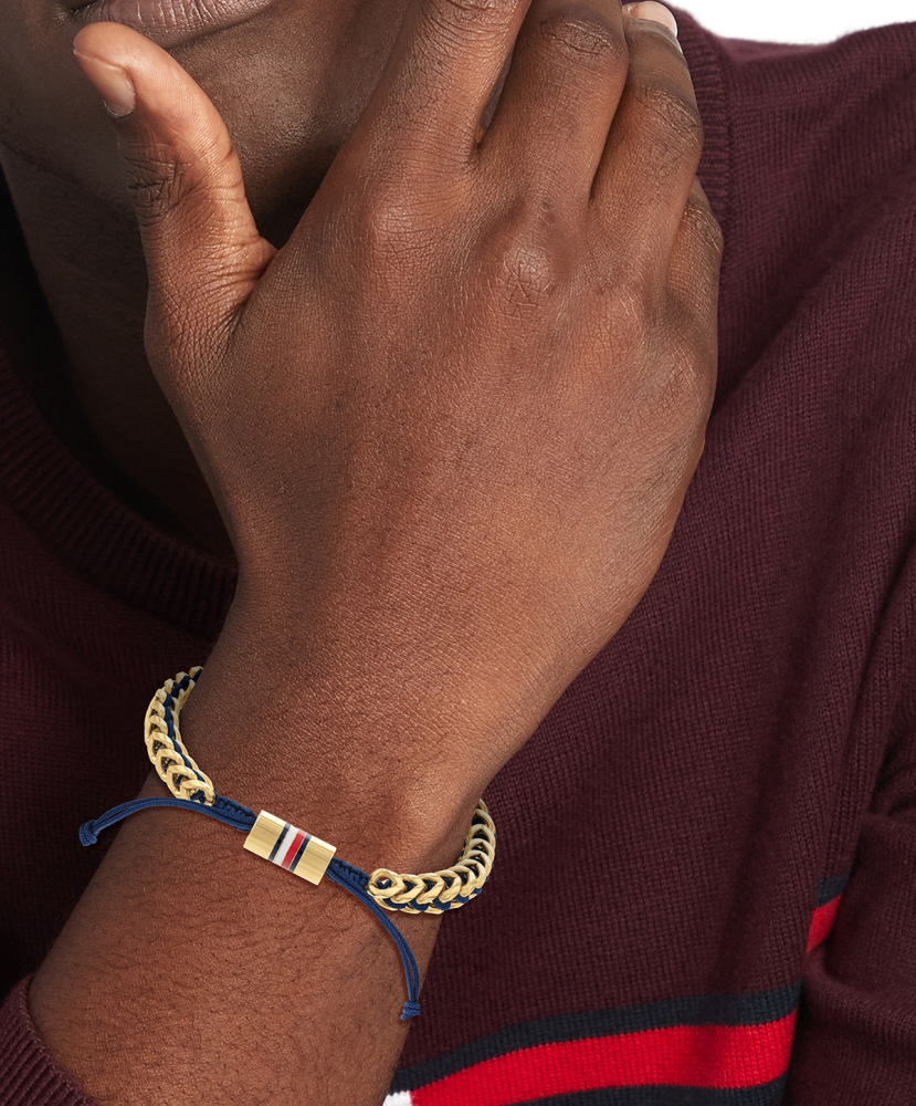 TOMMY HILFIGER 2790512 Herren Armband Schiebeverschluss Goldfarben 