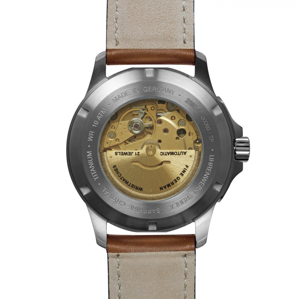Bauhaus Aviation 2862-3 Automatik, Day-Date, Saphirgas, Titan Herrenuhr