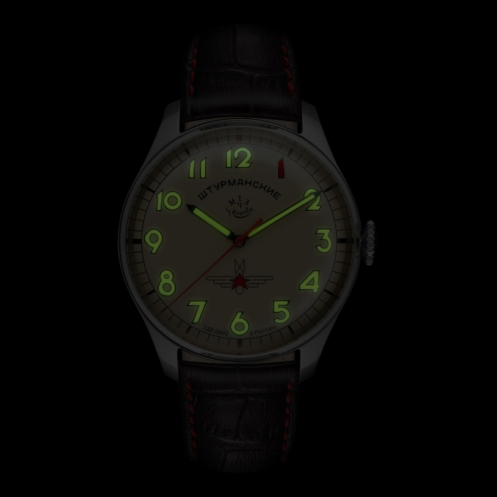 Sturmanskie Armbanduhr Automatik 3695120 Gagarin Vintage Retro Lederband