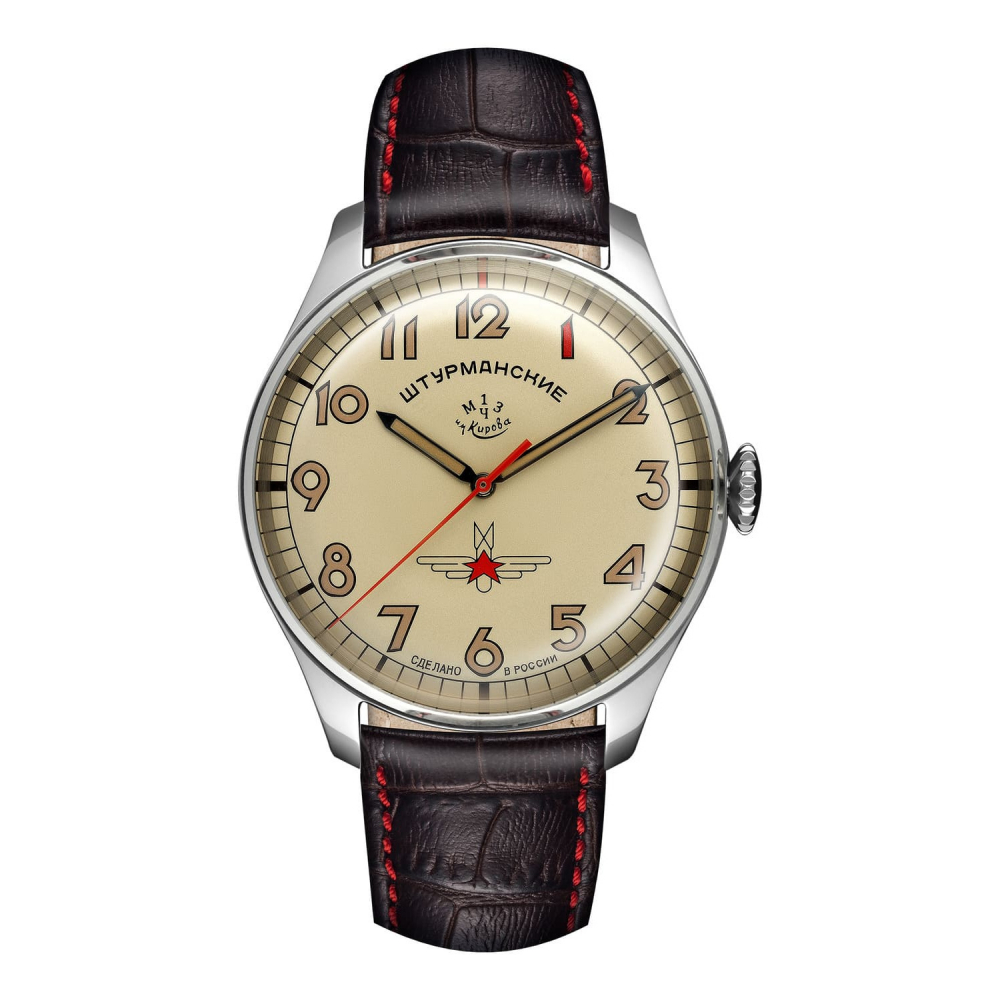 Sturmanskie Armbanduhr Automatik 3695120 Gagarin Vintage Retro Lederband