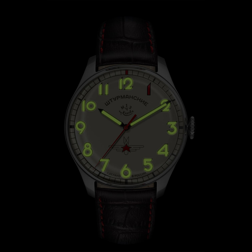 Sturmanskie Armbanduhr Automatik 3695123 Gagarin Vintage Retro Lederband