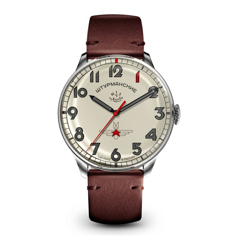 Sturmanskie Armbanduhr Automatik 3695123 Gagarin Vintage Retro Lederband