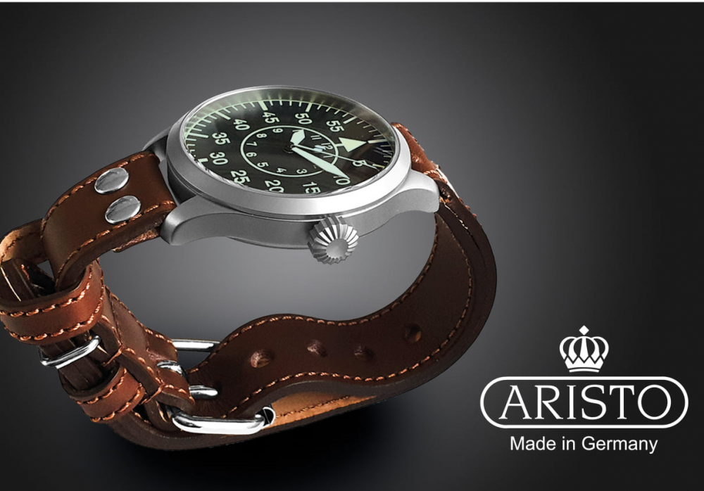 ARISTO Fliegeruhr 47 Pilot unbranded Ronda-Automatik-Werk 3H211 Beobachtungsuhr