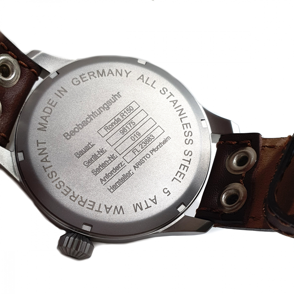 ARISTO Fliegeruhr 47 Pilot unbranded Ronda-Automatik-Werk 3H211 Beobachtungsuhr