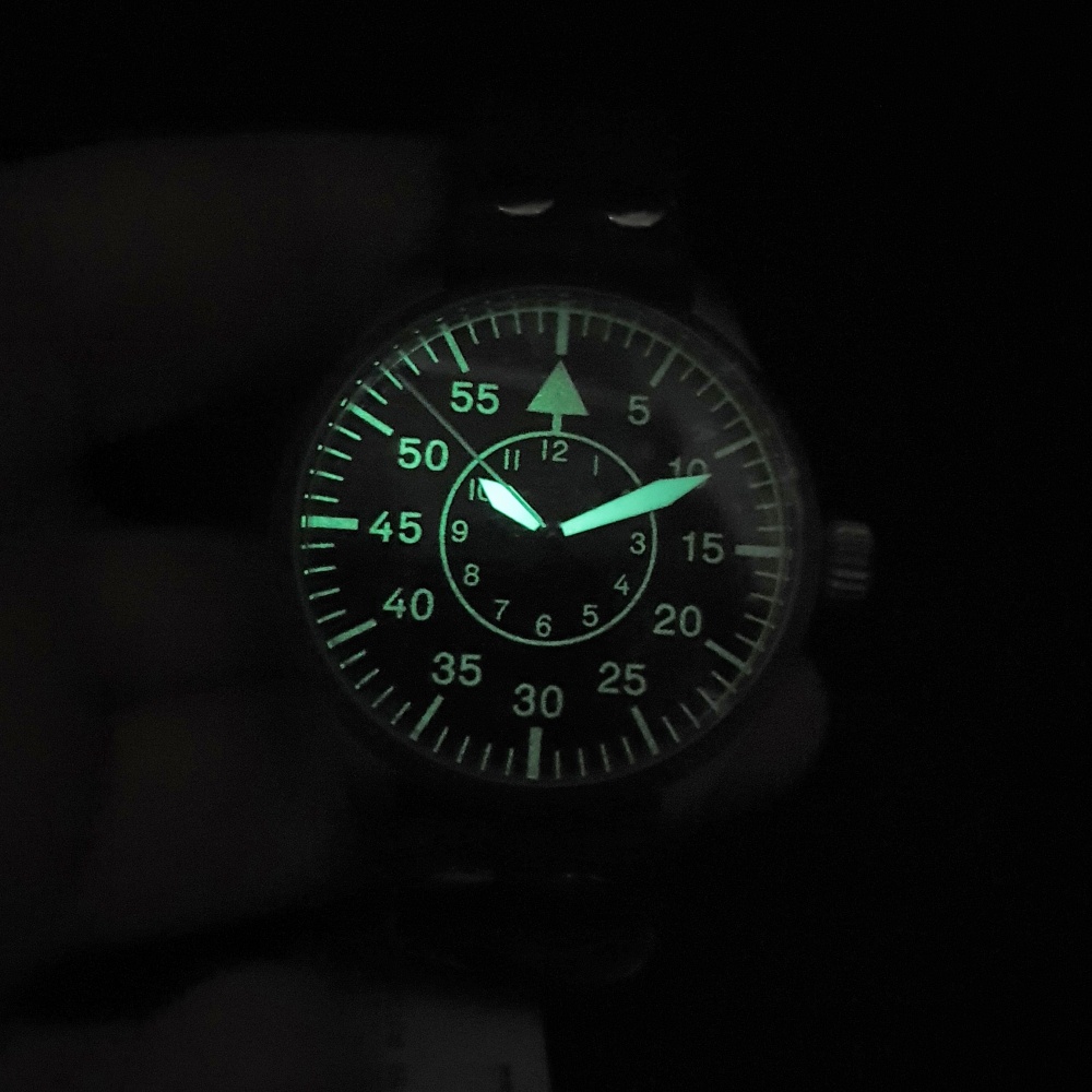 ARISTO Fliegeruhr 47 Pilot unbranded Ronda-Automatik-Werk 3H211 Beobachtungsuhr