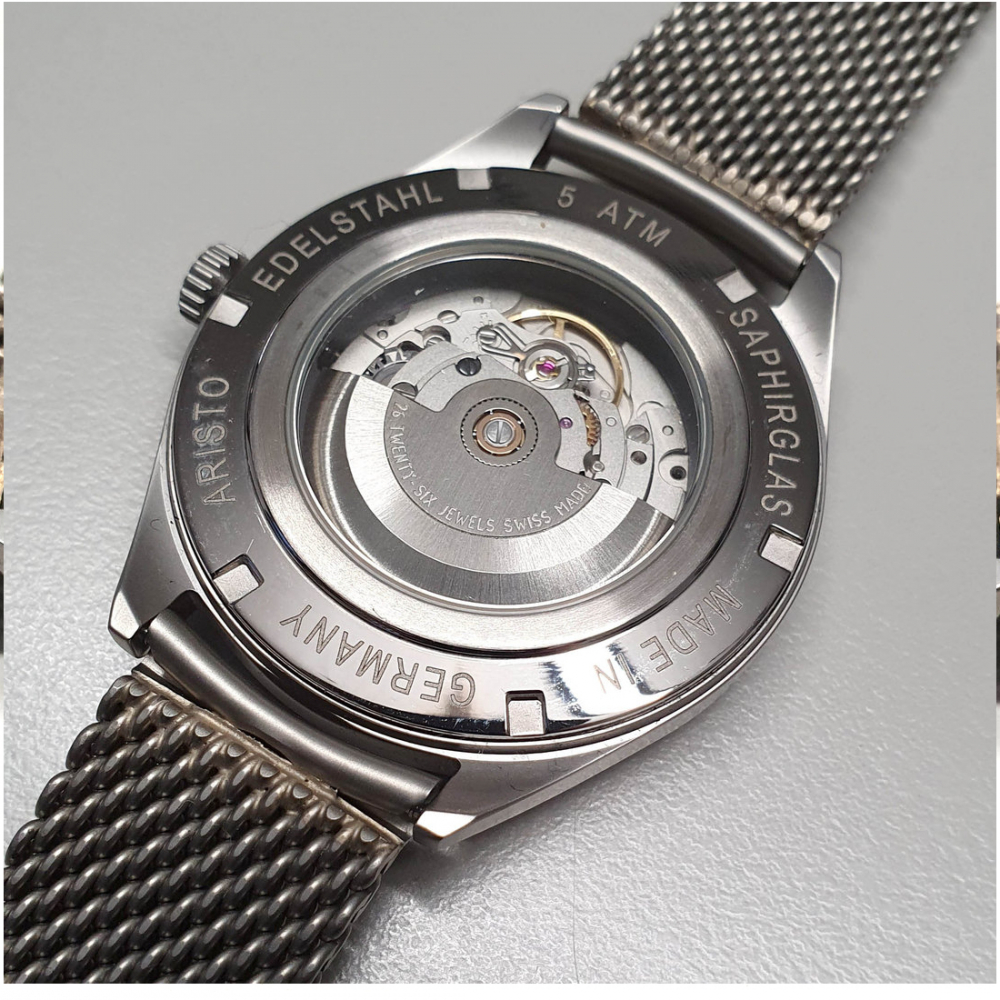 ARISTO Pilot 43mm Herren Armbanduhr Fliegeruhr Automatik Selita-Werk Saphirglas