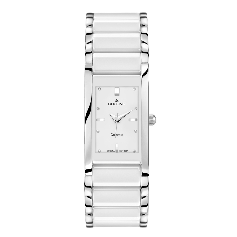 DUGENA Damen Armbanduhr Keramik / Edelstahl 4460506