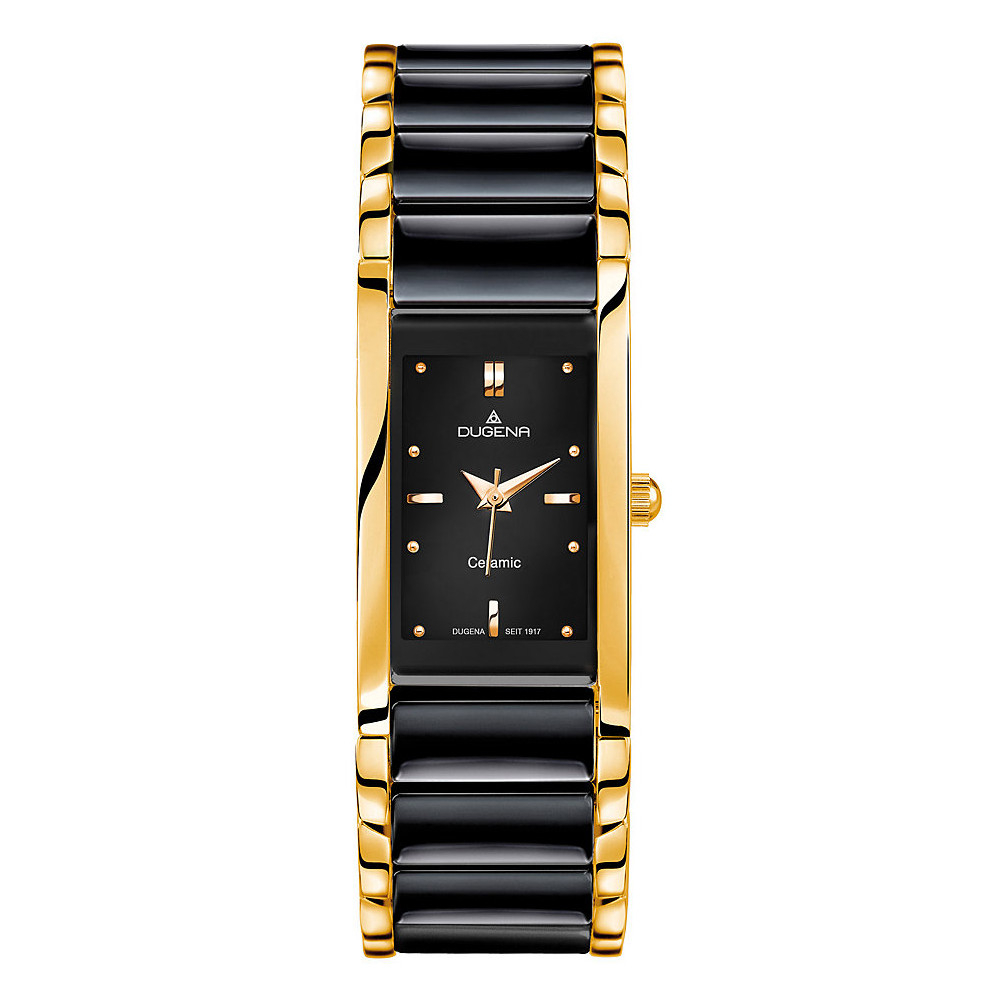 DUGENA Damen Armbanduhr Keramik / Edelstahl 4460591