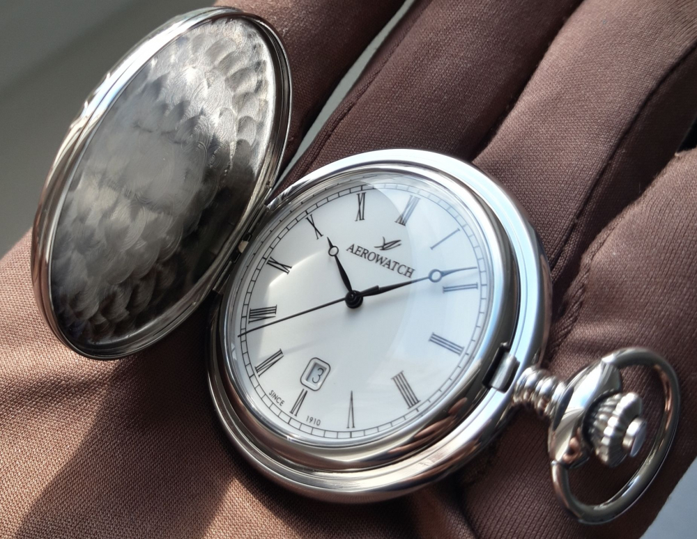 AEROWATCH Savonnettes 42833 PD01 Taschenuhr Quarz, 47mm