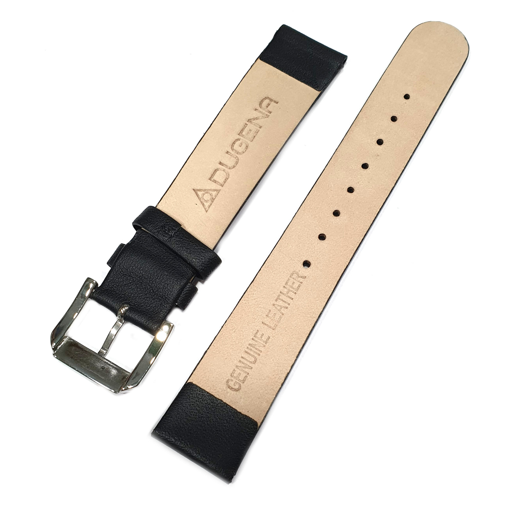 Dugena Ersatzband Lederband schwarz Stegbreite 18mm, Schlicht