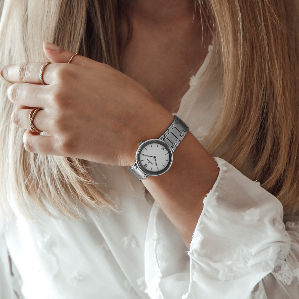 Dugena Damen Armbanduhr Cosima 4460996 Saphirglas 33mm silberfarben