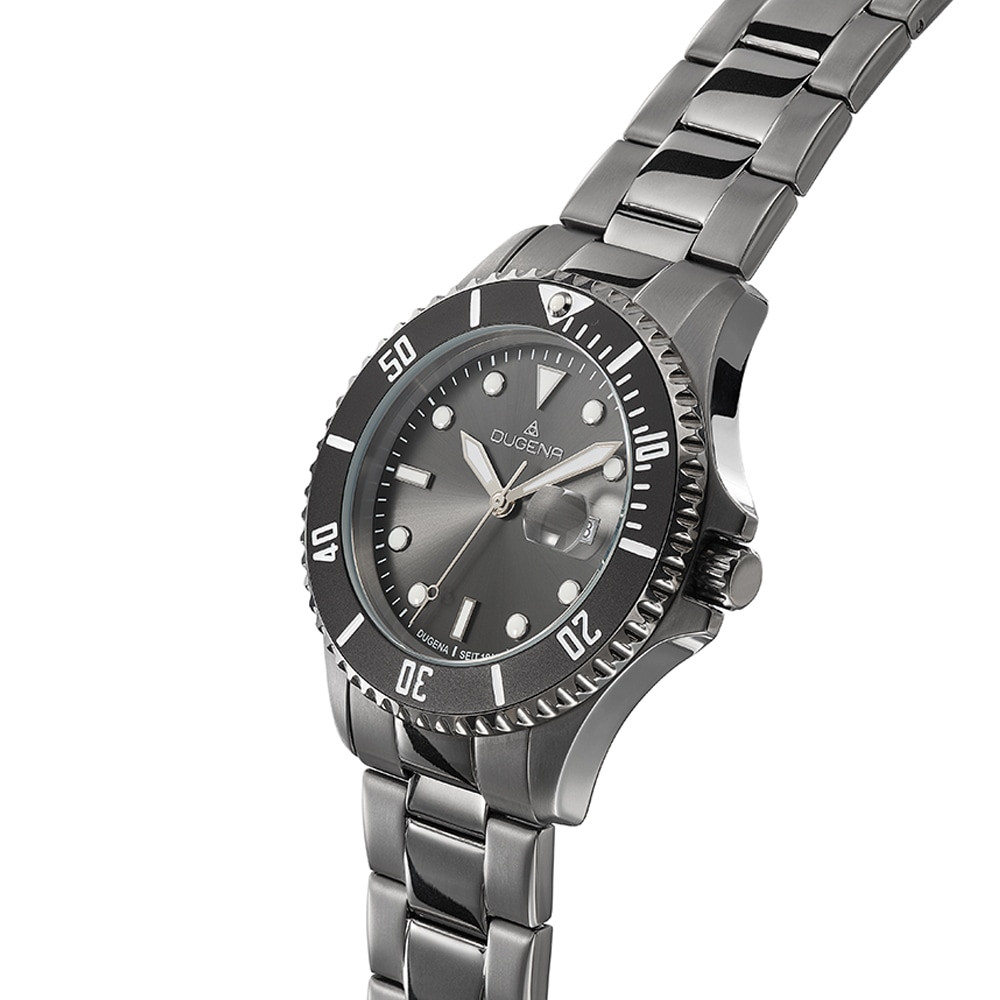Dugena 4461073 Diver XL 44mm Anthrazit Herren Taucheruhr bis zu 30 ATM