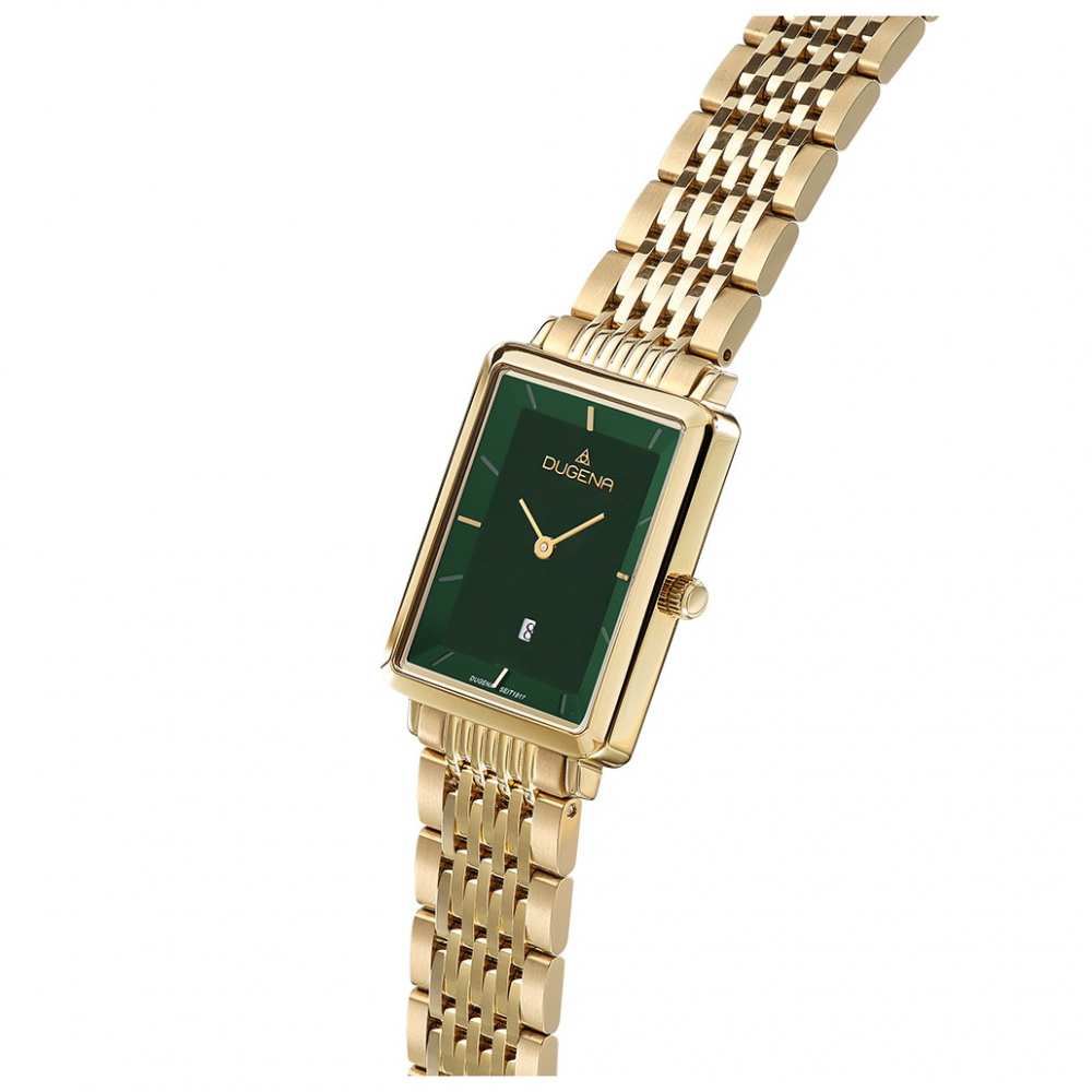 Dugena Damen Armbanduhr 4461079 Datum grün, goldfarben