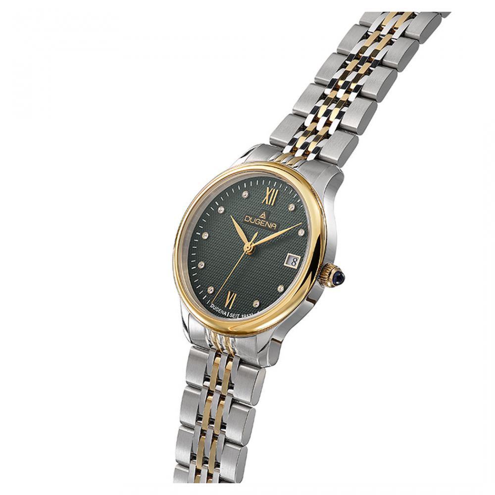 Dugena Damen Armbanduhr 4461083 Florenz Datum Saphirglas Bicolor, 32mm
