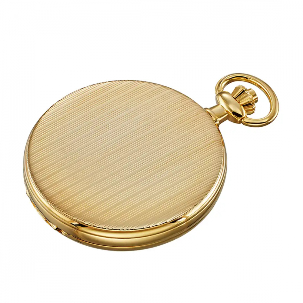 Dugena 4461235 Savonette Goldfarben Taschenuhr mit Kette, kleine Sekunde