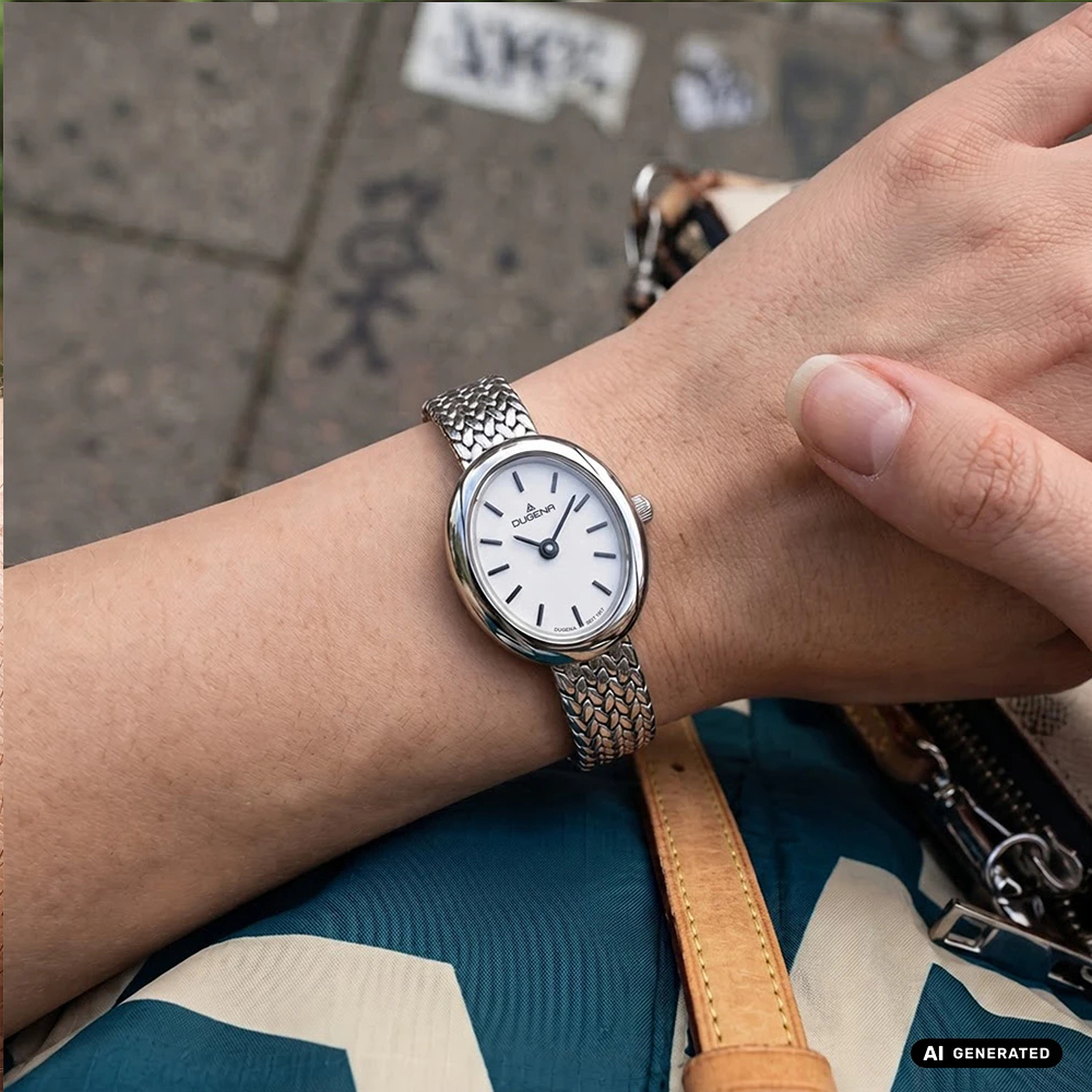 Dugena Damen Armbanduhr 4461277 Ella silberfarben, 19x22mm