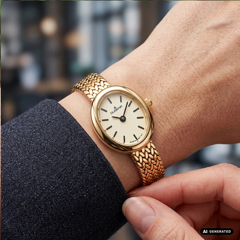 Dugena Damen Armbanduhr 4461278 Ella goldfarben, 19x22mm