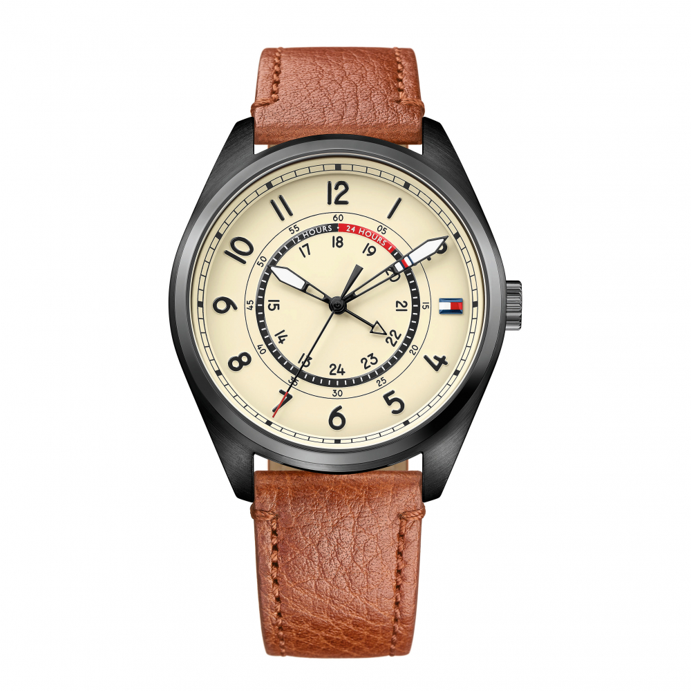 Tommy Hilfiger 1791372 Herren Armbanduhr 24h-Anzeige, Lederband