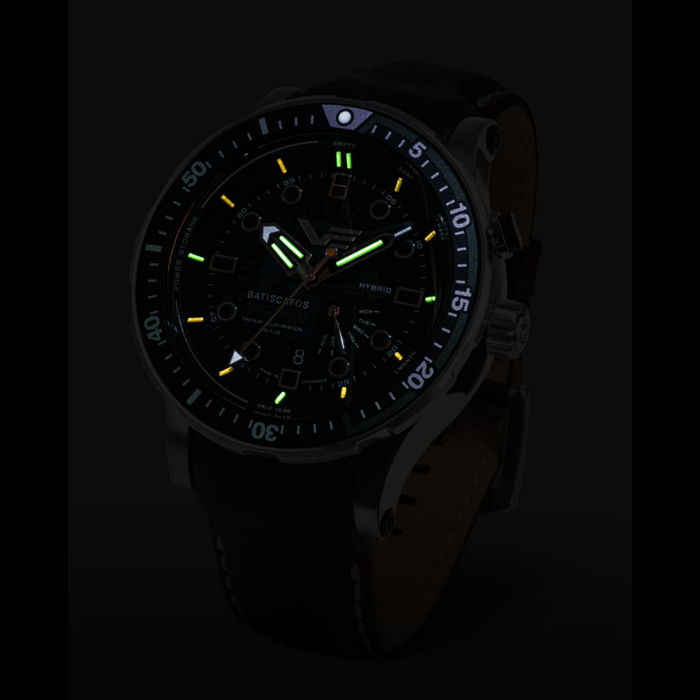 Vostok Europe Batiscafos Hybrid PX84-​511A770, 2x Bänder, 30ATM, Tritium