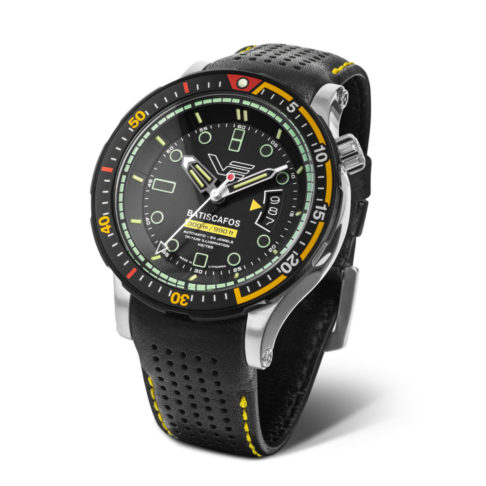 Vostok Europe Batiscafos Automatik NH35-​511E767, 2x Bänder, 30ATM, Tritium