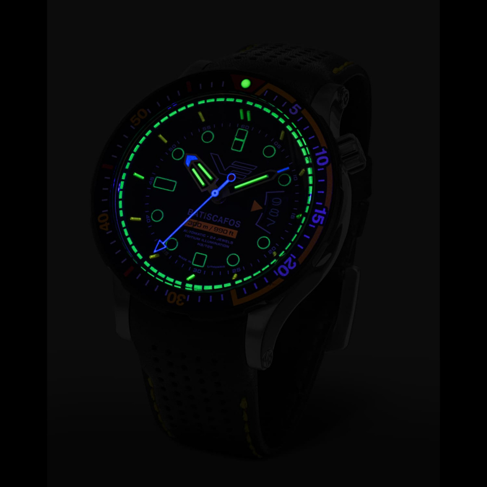 Vostok Europe Batiscafos Automatik NH35-​511E767, 2x Bänder, 30ATM, Tritium