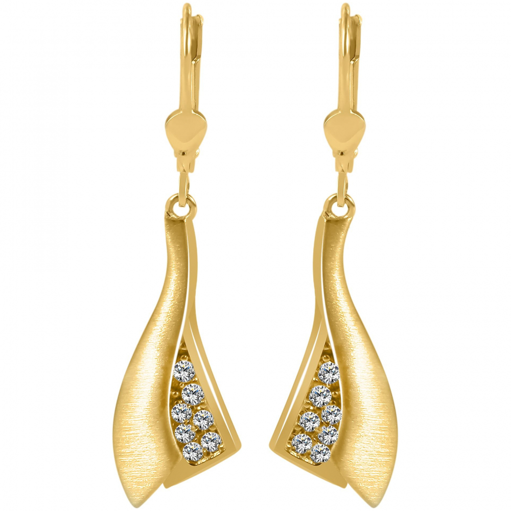 333/8K Gold Ohrringe, Ohrhänger bicolor mit Zirkonia 5500009-001