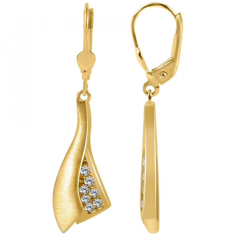 333/8K Gold Ohrringe, Ohrhänger bicolor mit Zirkonia 5500009-001