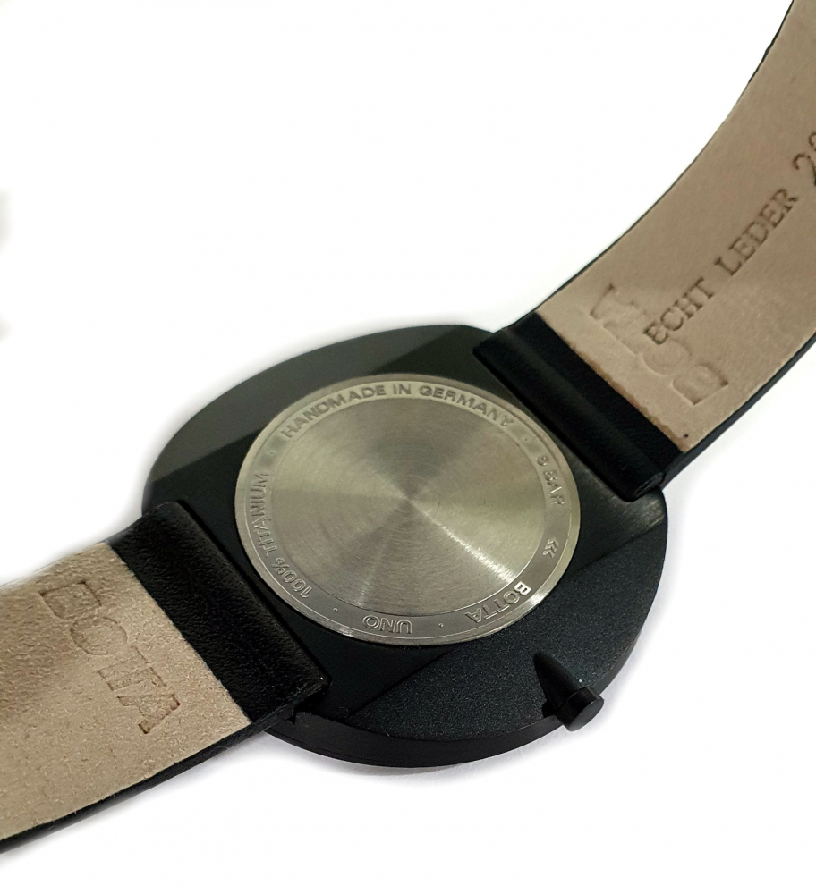 Botta UNO 559090BE Armbanduhr Titan Einzeigeruhr, Lederband, 40mm