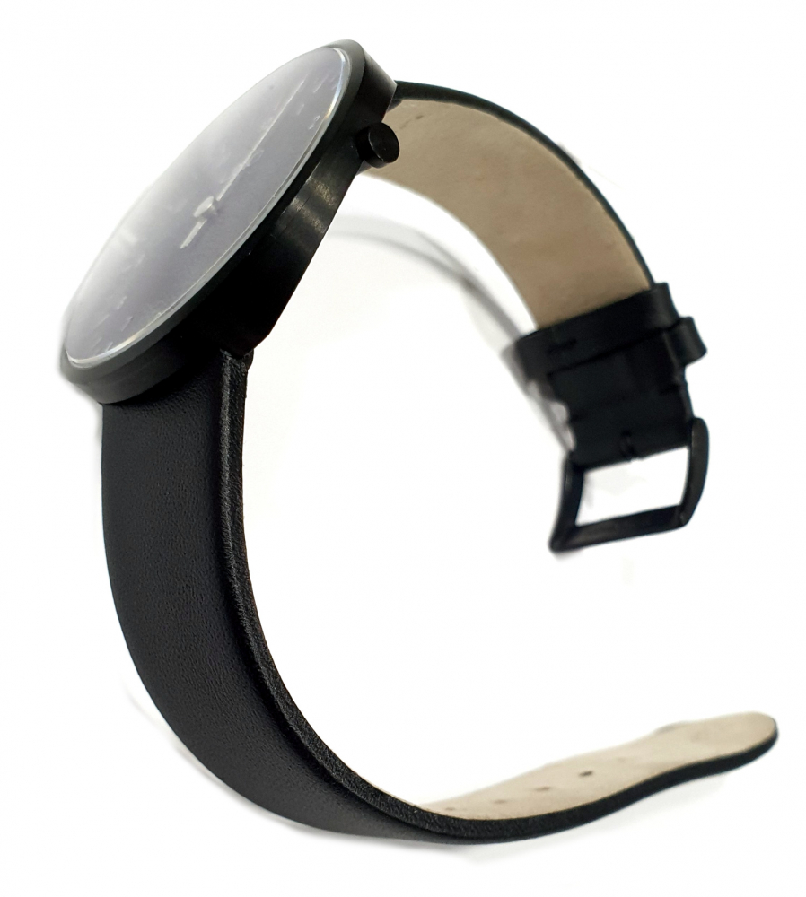 Botta UNO 559090BE Armbanduhr Titan Einzeigeruhr, Lederband, 40mm