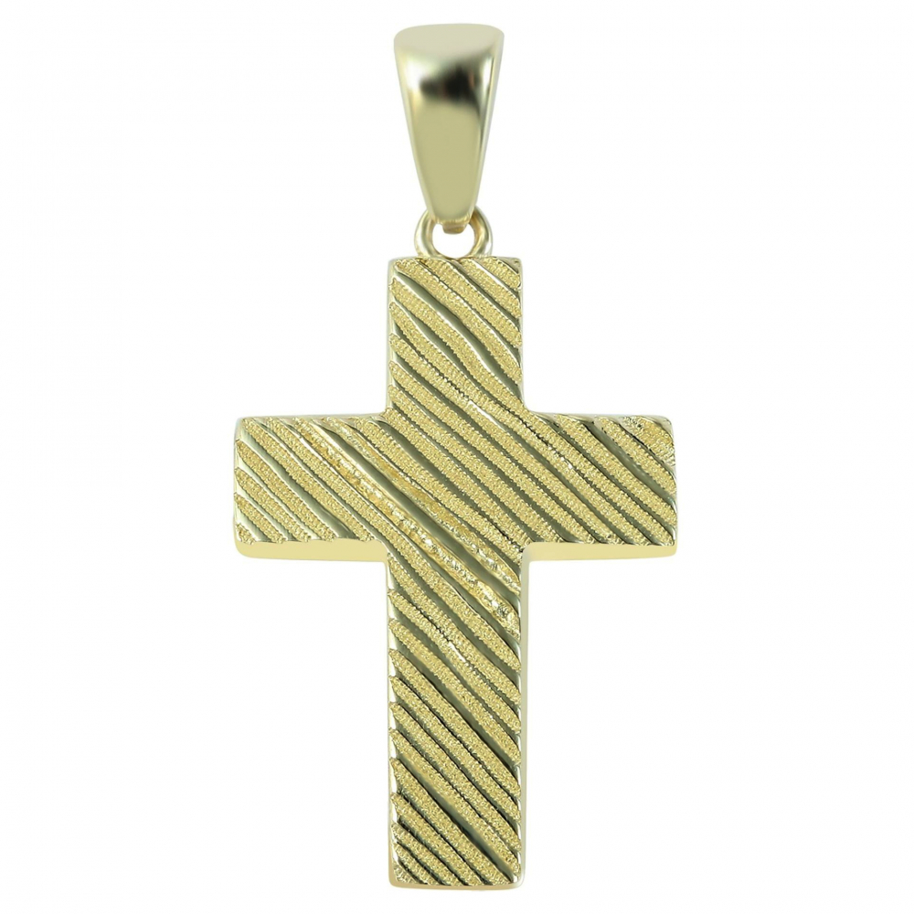 585/14K Gold Anhänger, Kreuz, Gelbgold, 26x13mm, Kettenanhänger