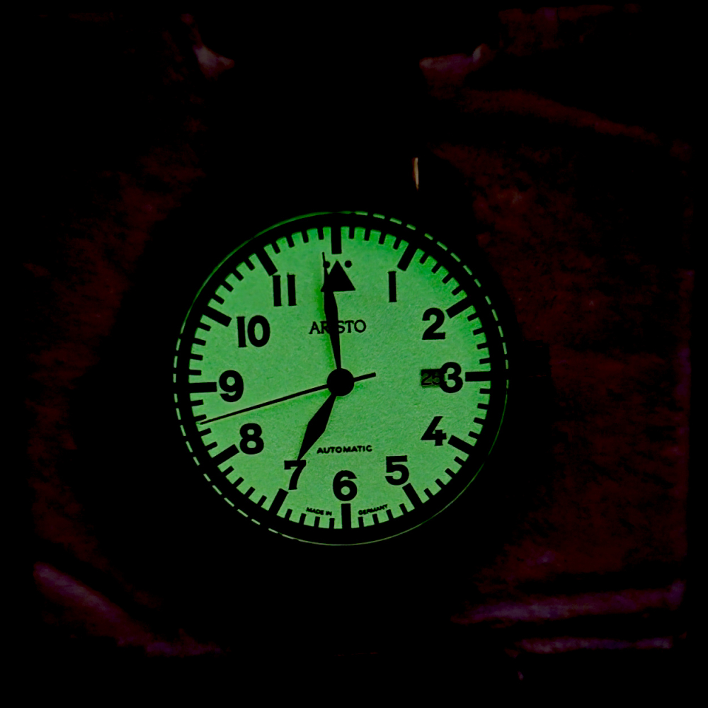 ARISTO Herren Armbanduhr Titan Luminor Automatic 5H70TiBi, Leuchtzifferblatt