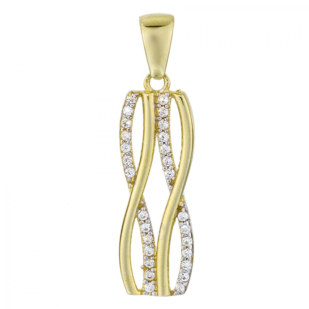 333/8K Gold Anhänger Gelbgold mit 28 Zirkonia Steine