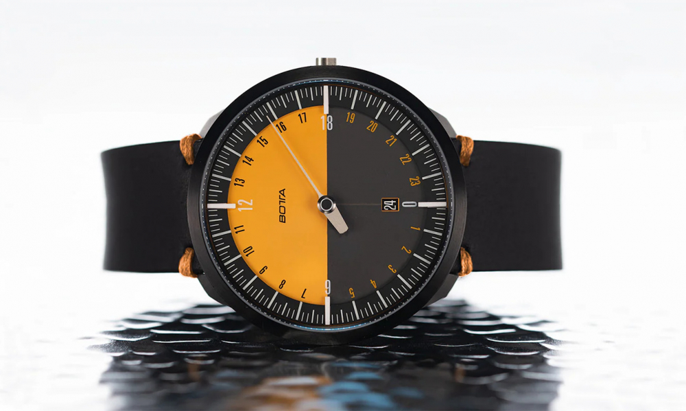 Botta Einzeigeruhr UNO 24 Quarz Edition-15 von BOTTA, 24 Stunden, Titan, Saphirglas, 45mm