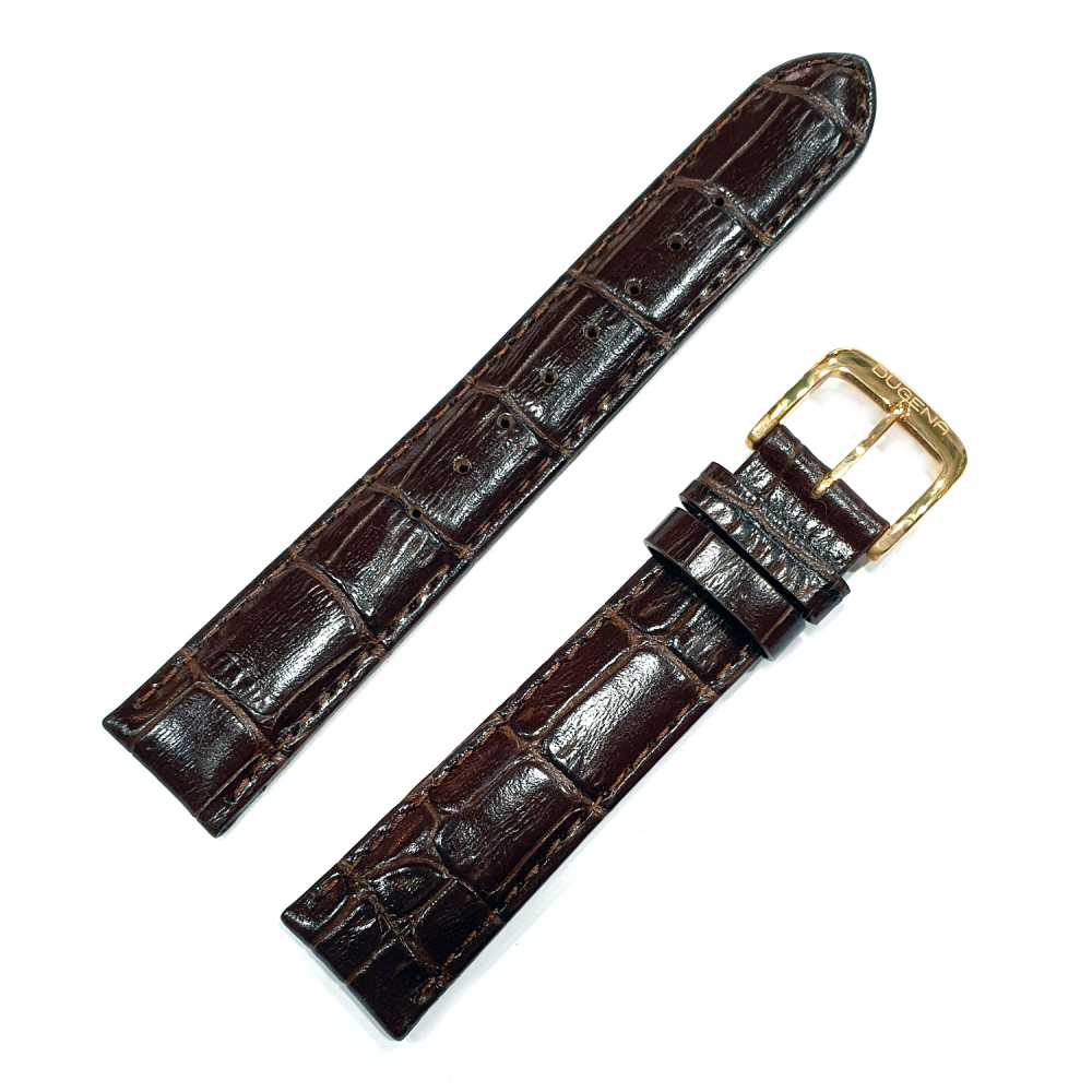 Dugena Ersatzband Lederband Braun Stegbreite 18mm Krokoprägung
