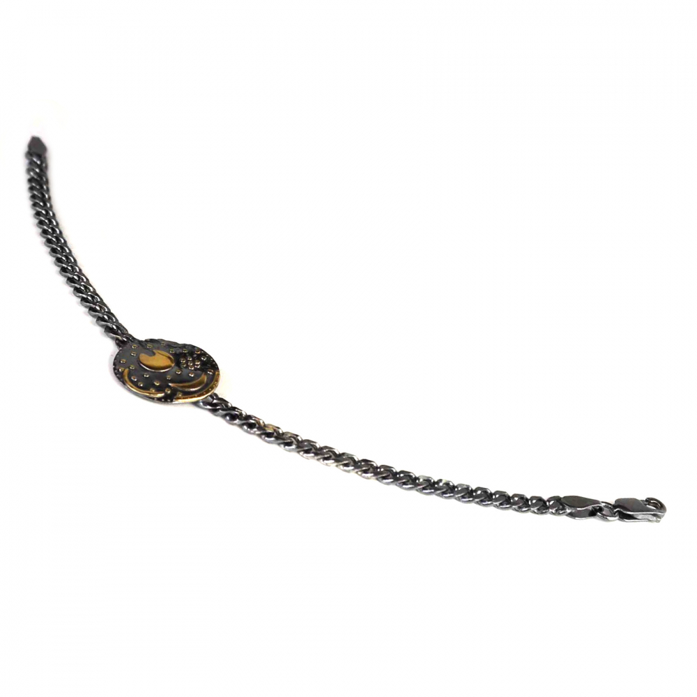 Armband 18mm Himmelsscheibe von Nebra Sternenschmuck 925-Silber Panzerarmband