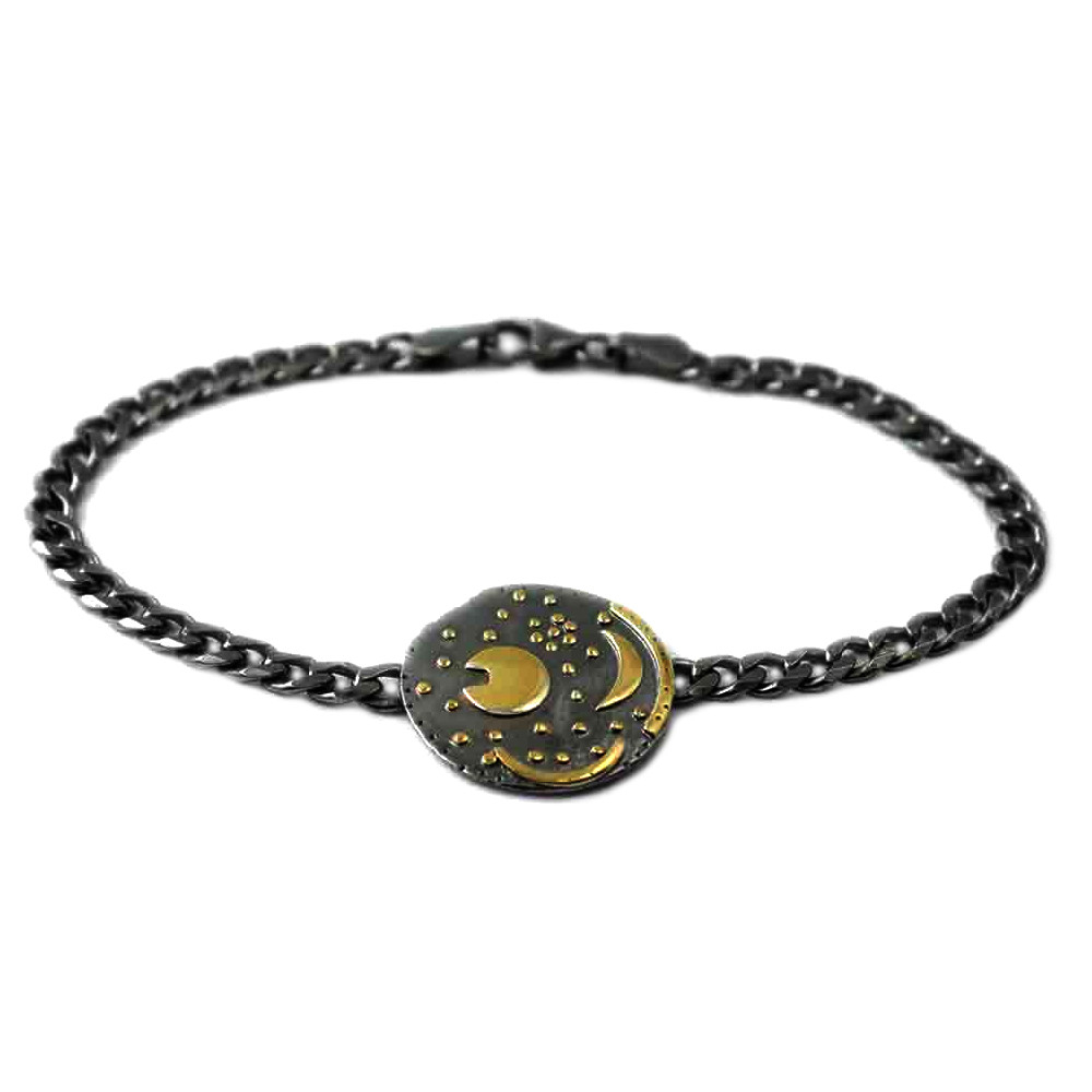 Armband 18mm Himmelsscheibe von Nebra Sternenschmuck 925-Silber Panzerarmband