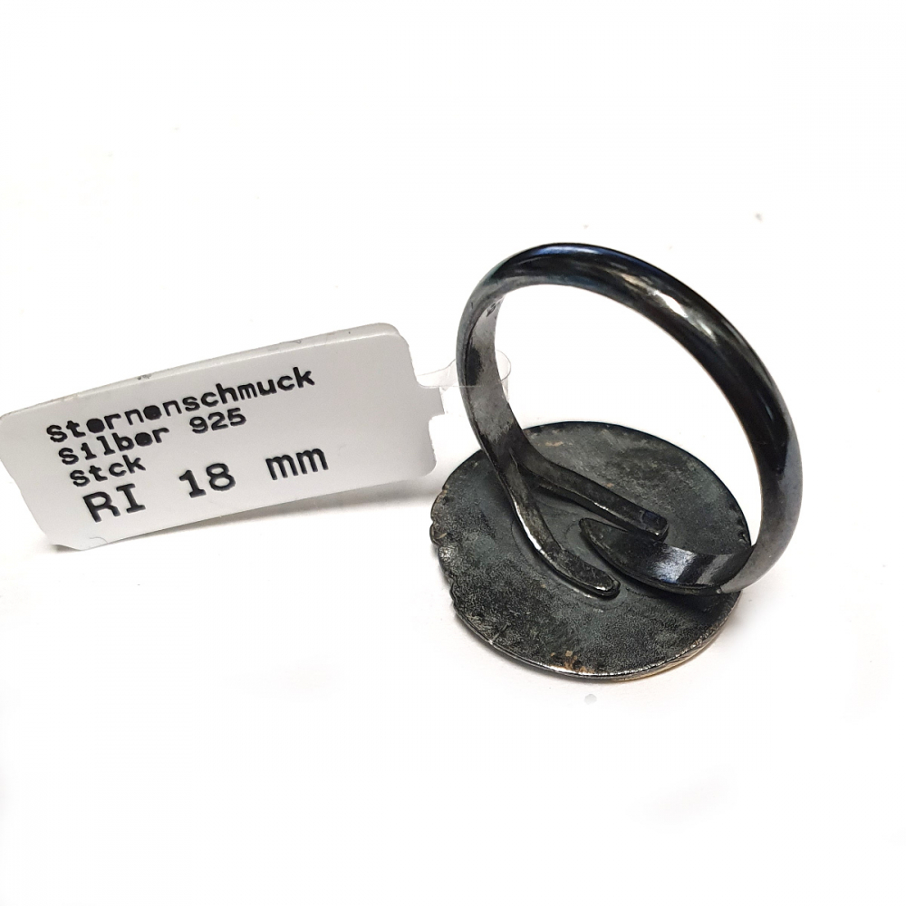 Ring Himmelsscheibe von Nebra aus 925-Silber zum Teil vergoldet, Ringgröße 55-58