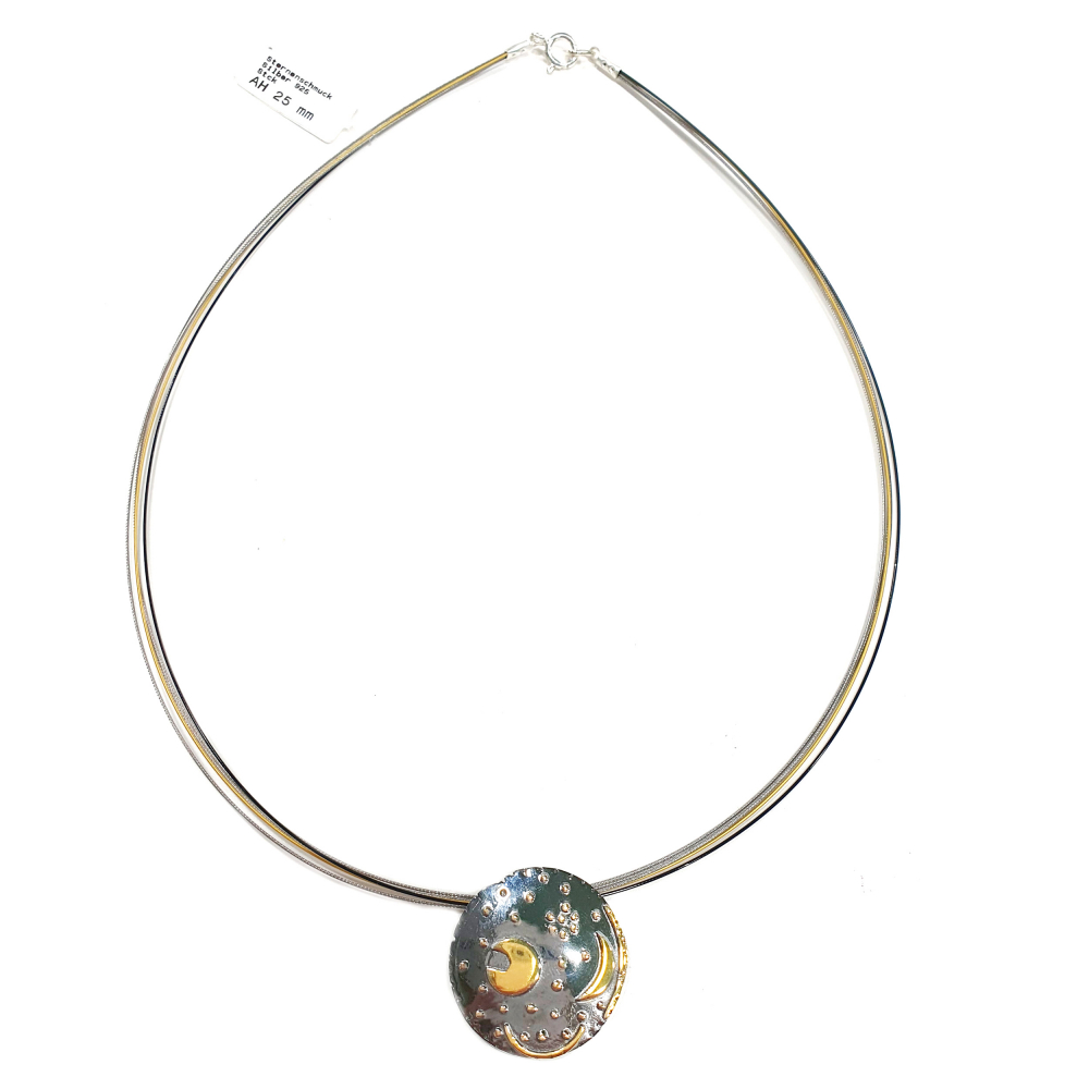 Himmelsscheibe von Nebra 25mm Sternenschmuck Silber Anhänger