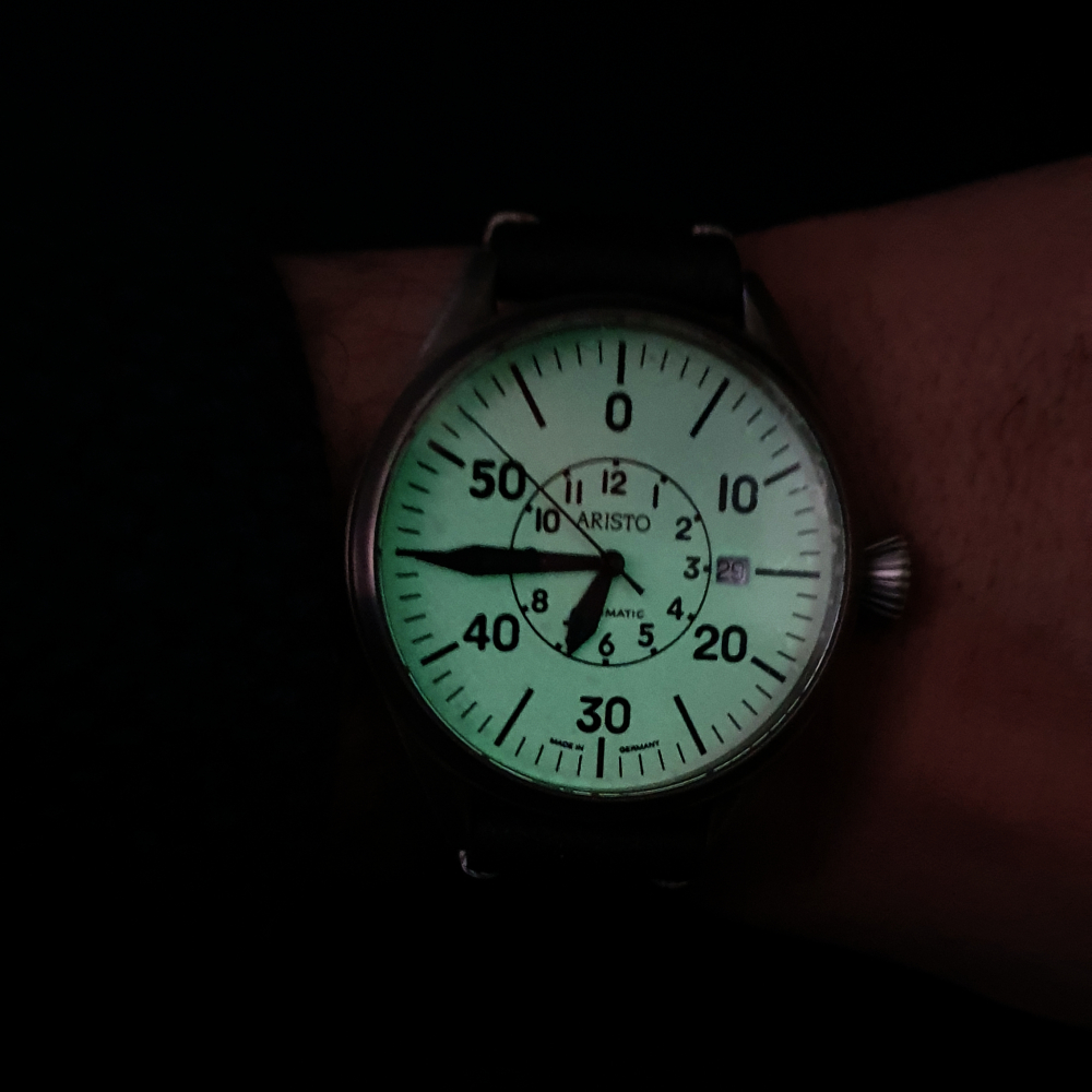 ARISTO Armbanduhr 7H149 Luminor Flieger Cockpit 43, SW-200 Automatik, Leuchtzifferblatt