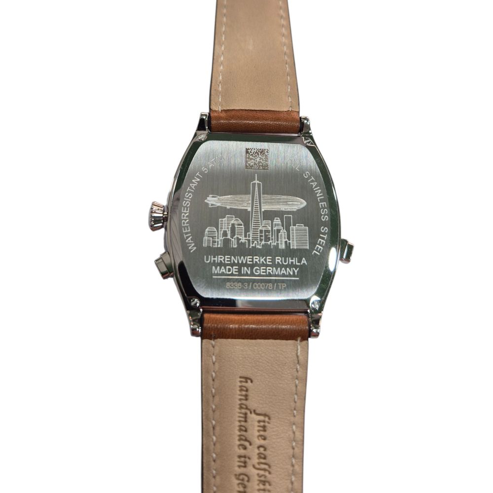 Zeppelin 8336-3 Herrenuhr Mondphase mit Day-Date, Lederband, Tonneau-Form