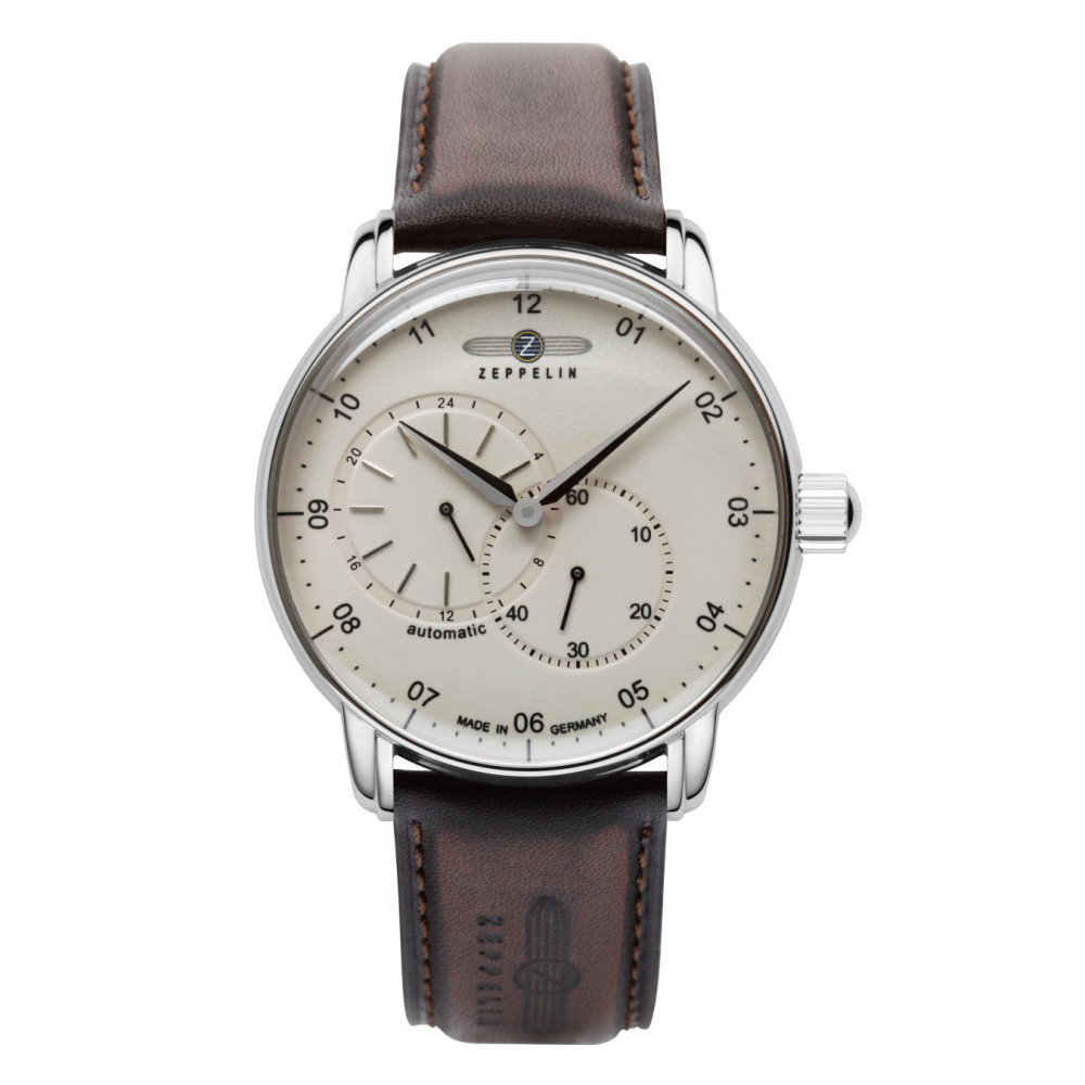 Zeppelin 8662-5 Herrenuhr Automatik mit 24-Stundenanzeige und Lederarmband