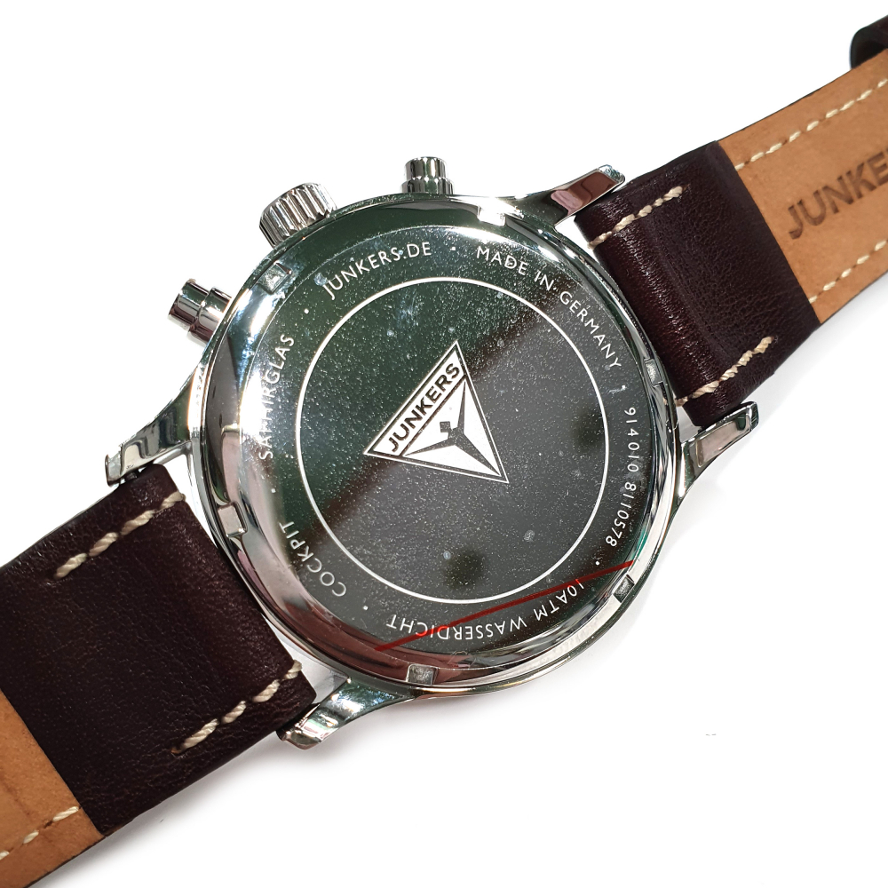 Junkers Herren Armbanduhr Cockpit 9.14.01.03 Chronograph Saphirglas Day-Date